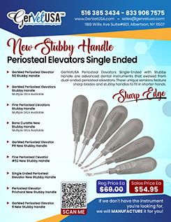 New Stubby Handle Periosteal Elevators