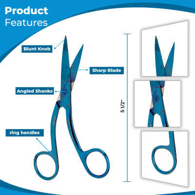 Hi Level Bandage Scissors 5 1/2" Blue Coated (Knowles)