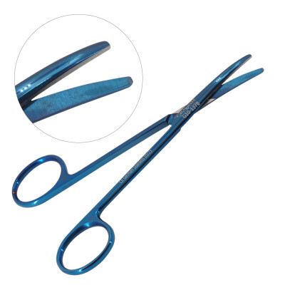 Metzenbaum Dissecting Scissors 5 inch Blue Coated Curved