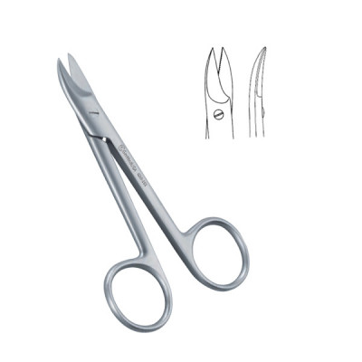 Wire Cutting Scissors 4 inch Curved Serrated For Cerclage Wire Only