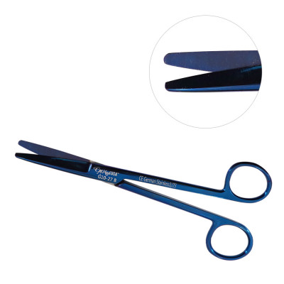 Mayo Dissecting Scissors Straight 6 3/4 inch, Blue Coated