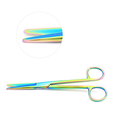 Mayo Dissecting Scissors Straight 6 3/4 inch, Rainbow Coated