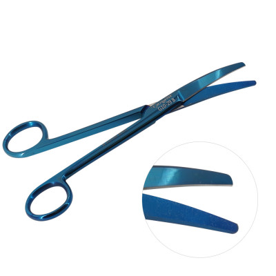 Mayo Dissecting Scissors Curved 6 3/4 inch Blue Coated