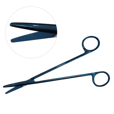 Metzenbaum Scissors 7`` Curved Blue Coated
