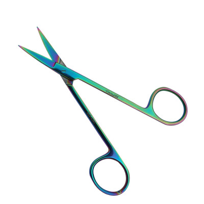 Iris Scissors 4 1/2" Straight - Rainbow Color Coated