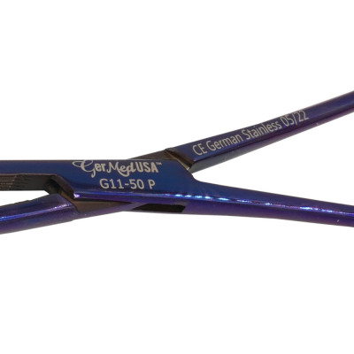 Rochester Carmalt Forceps Curved 6 1/4" Purple Coated