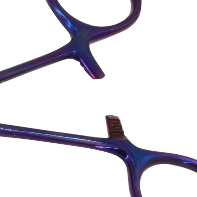 Rochester Carmalt Forceps Curved 6 1/4" Purple Coated