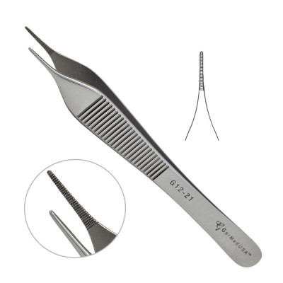 Adson Dressing Forceps  Delicate  Serrated Jaws 4 3/4 inch