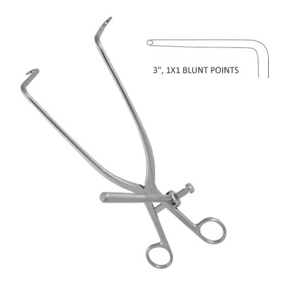 Deep Gelpi Lateral Retractor 10 1/2 inch 90 Degree Angle 3 inch 1x1 Blunt Points Speedlock Wrench