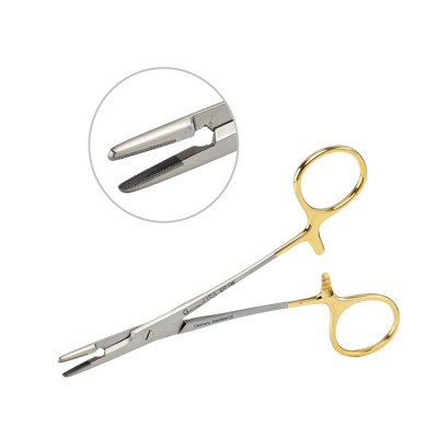 Olsen Hegar Needle Holder Scissors Combination 4 3/4`` Serrated - Tungsten Carbide