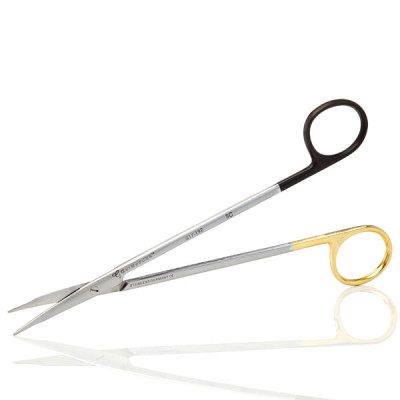 Stevens Tenotomy Scissors Curved with Blunt Tips 7 inch, Tungsten Carbide, Super Sharp, Gold and Black Rings