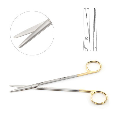 Metzenbaum Scissors Straight 7 inch Delicate, Insert Tungsten Carbide