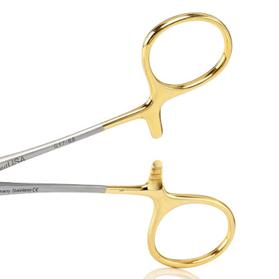 Olsen Hegar Needle Holder Tungsten Carbide (Gold Handle) - Universal  Surgical Instruments