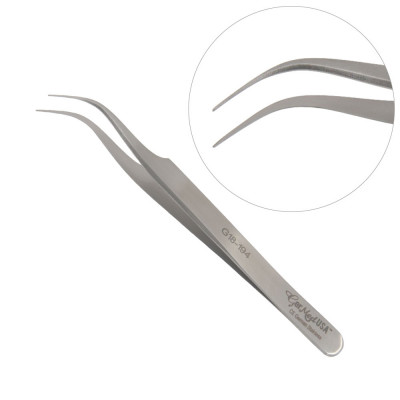 Jeweler's Forceps No. 7 Swiss Style Extra Fine Tips Curved 4 1/2 inch