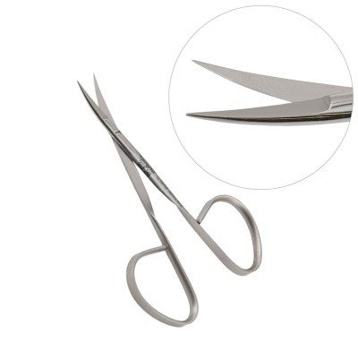 Iris Scissors 4`` Curved Sharp Tip Ribbon Handles