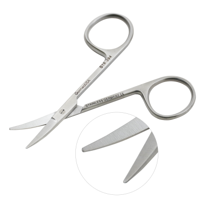 Iris Scissors 3 1/2 inch Curved, Blunt Tips, Left Hand