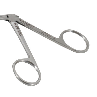 Bellucci Micro Ear Scissors 3 1/4" Shaft 5.5mm Blades - Curved Left