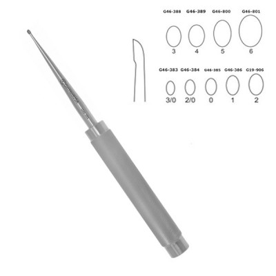 Cobb Curette Stainless Handle 11” Knurled Handle #2 (4.5mm) Oval Cup Straight