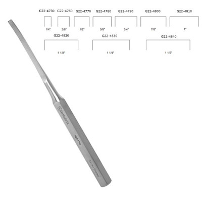 Hibbs Osteotome 9 1/2 inch Curved 1/4 inch (6mm)