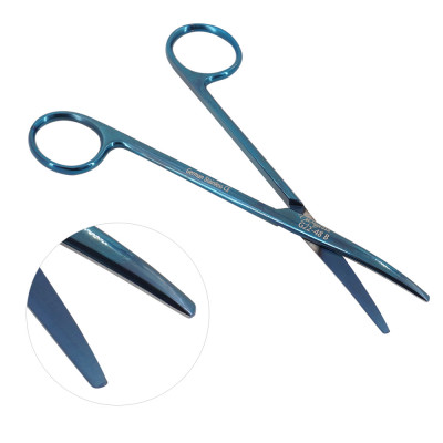 Metzenbaum Dissecting Scissors 5 3/4 inch Curved Blue Coated