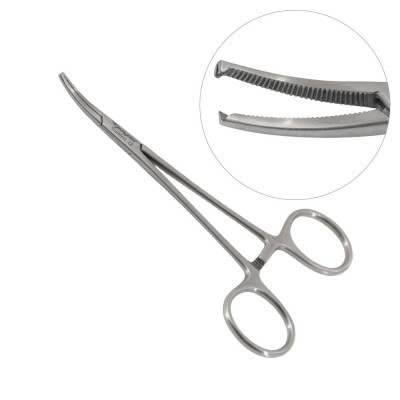 Halsted Mosquito Forceps 5`` Curved, 1x2 Teeth