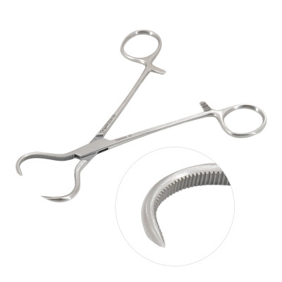 Lewin Bone Forceps 7" Slightly Curved Serrated Jaws