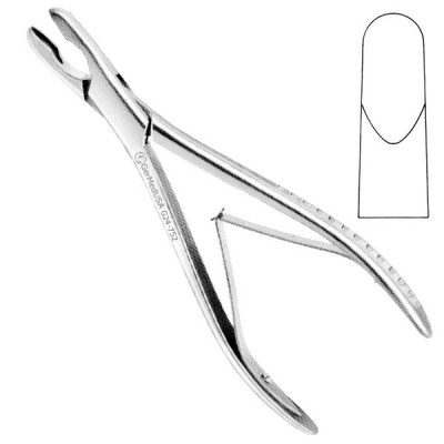 Luer Rongeur 6 3/4 inch Straight, 8mm, Single Action