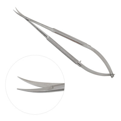 Micro Surgery Scissors Round Handle Curved 7 1/8 inch