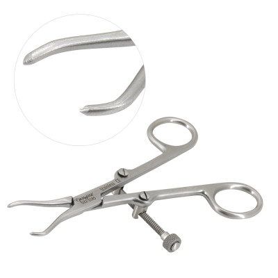 Pointed Fracture Reduction Clamp 5 1/2 inch Straight Left and Curved Right with Speed Lock