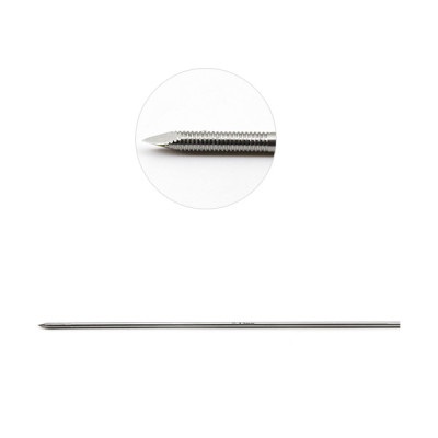 Steinmann Pin Single Trocar 15mm Threaded  9 inch 2.4mm  3/32 inch pkg 6