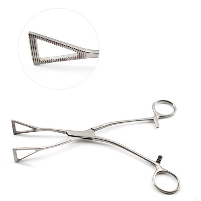 Lovelace Lung Grasping Forceps Straight Serrated Jaws 1 inch Wide 8 inch
