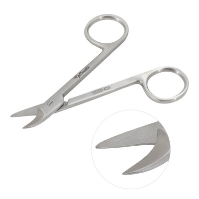 Wire Cutting Scissors 4 inch Curved Smooth For Cerclage Wire Only