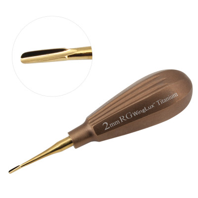 Luxating Winged WingLux Color Coated Titanium, 2mm Rose Gold