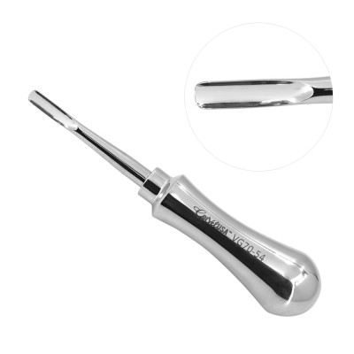 Solid Bulb Handle Elevator 5mm Stainless Steel Tip Wolf Tooth Elevator Length 4 3/4 inch