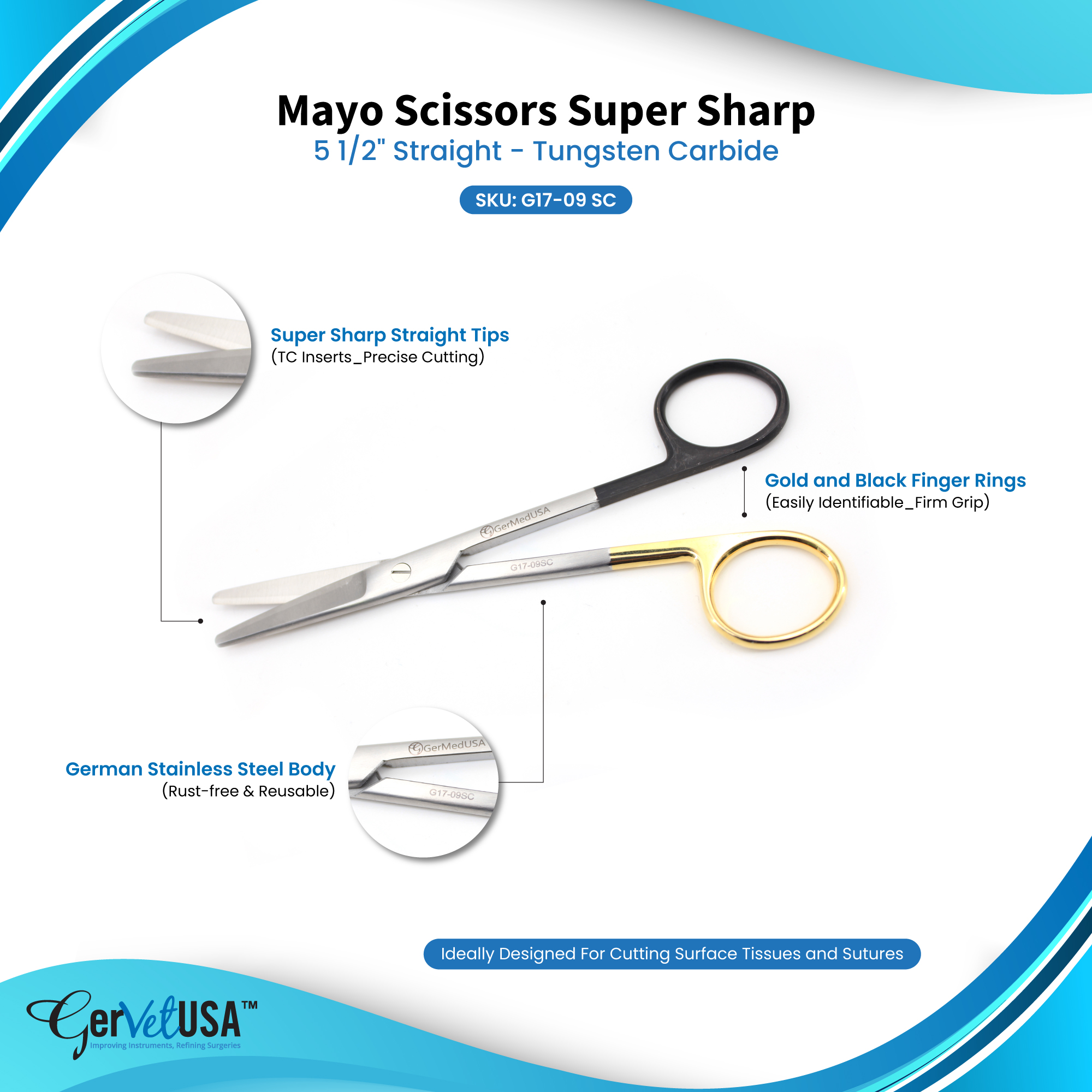 Super Sharp Mayo Scissors Straight - TC
