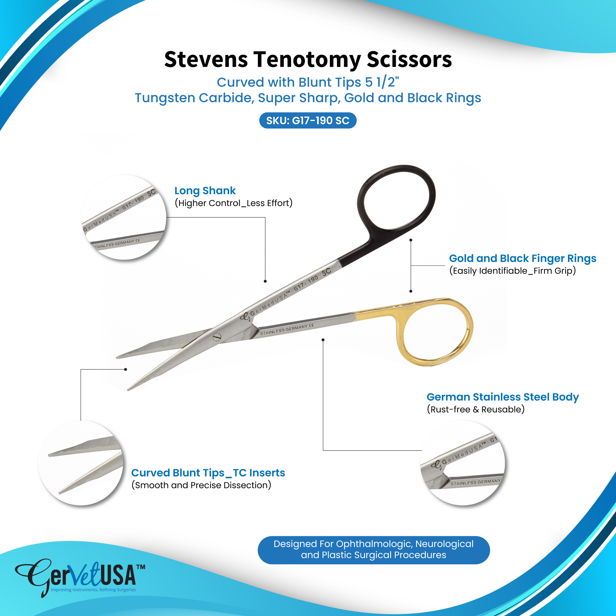 Super Sharp Stevens Tenotomy Scissors - Tungsten Carbide
