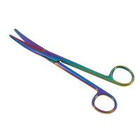 Mayo Dissecting Scissors Curved 6 3/4" Rainbow Coated