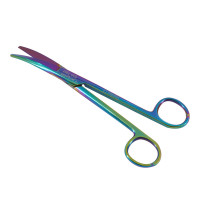 Mayo Dissecting Scissors Curved 6 3/4" Rainbow Coated