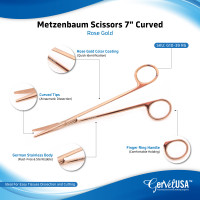 Metzenbaum Scissors 7" Curved Rose Gold
