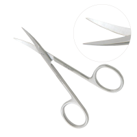 Iris Scissors 4 1/2" Curved, Sharp Points, Left Hand