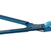 Iris Scissors Blue Coated 4 1/4" Angular With Two Sharp Tips