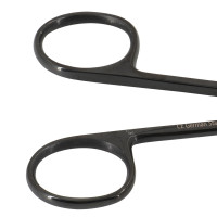 Iris Scissors Gun Metal 4 1/4" Angular With Two Sharp Tips