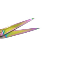 Iris Scissors Rainbow Coated 4 1/4" Angular With Two Sharp Tips