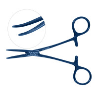 Crile Hemostatic Forceps Curved 5 1/2" Blue Coated