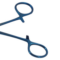 Rochester Carmalt Forceps Straight 5 1/2" Blue Coated