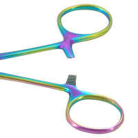 Rochester Carmalt Forceps Straight 5 1/2" Rainbow Coated