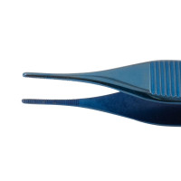 Adson Dressing Forceps Blue Coated 4 3/4" Serrated