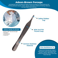 Brown Adson Forceps 4 3/4", 7x7 Teeth, Gun Metal
