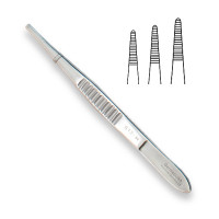 Dressing Forceps 4 1/2" Delicate Fluted Handle Serrated