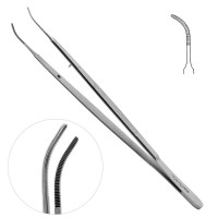 Gerald Dressing Forceps Curved 7" Serrated